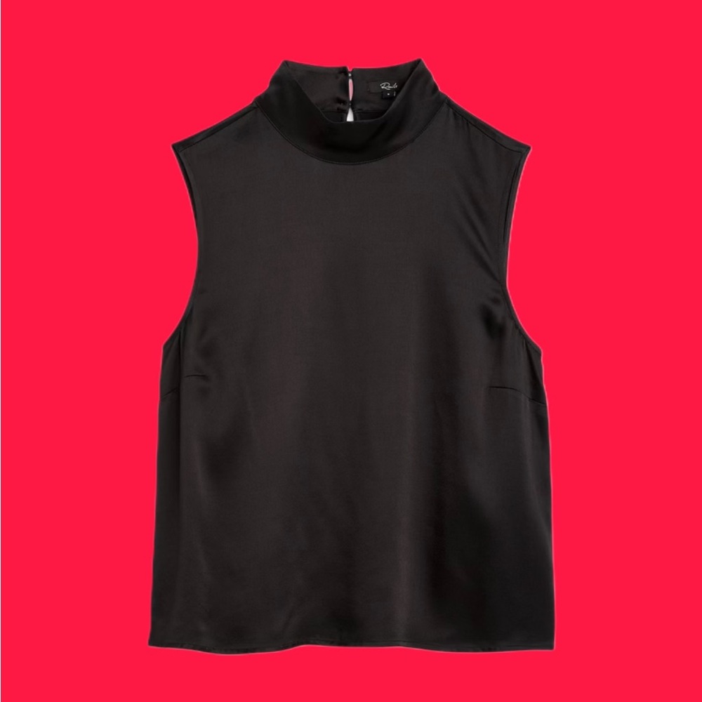 Rails Yolie Black Sleeveless Mock Neck Blouse Top Size S
